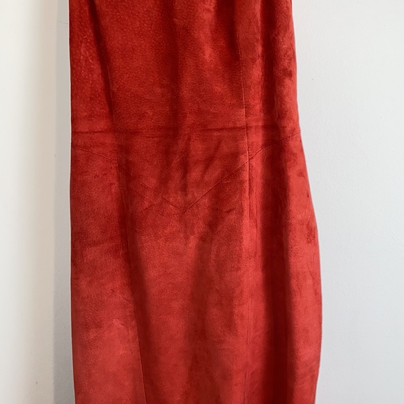 VINTAGE DANIER Genuine Leather Suede Lace Up Back Dress - Picture 4 of 11